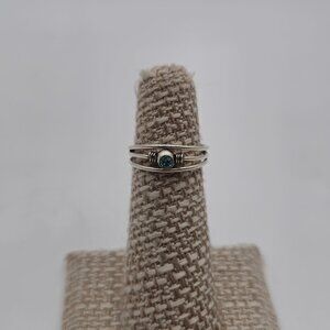 Size 5 Sterling Silver Blue Crystal Handmade Toe Ring A3837